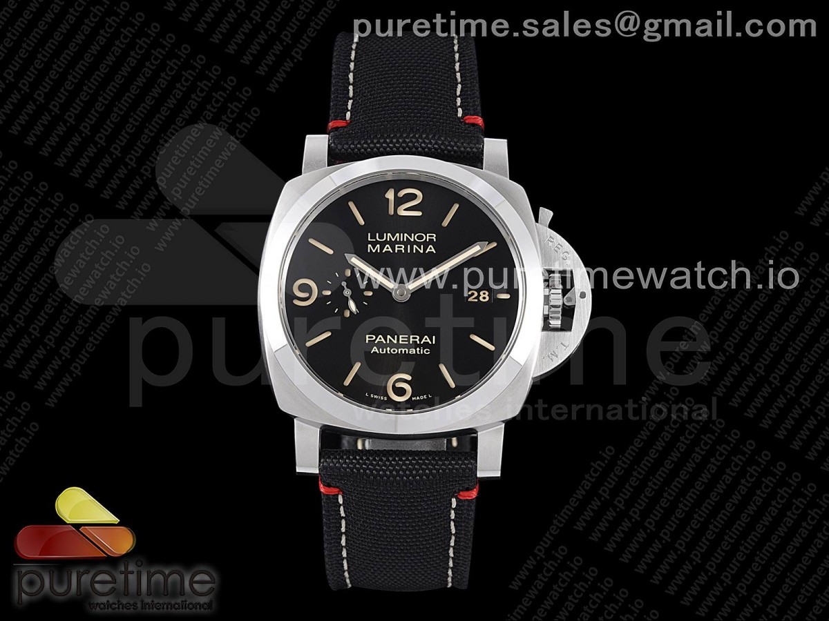 (NEW) VSF 파네라이 44미리 PAM1025 블랙다이얼 블랙 캔버스스트랩 PAM1025 VSF 1:1 Best Edition Black Dial on Black Canvas Strap P.9010 Clone