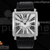 ZF 프랭크뮬러 마스터스퀘어 화이트다이얼 블랙가죽스트랩 Master Square SS Ladies ZF 1:1 Best Edition White Black Roman Dial on Black Leather Strap Ronda Quartz