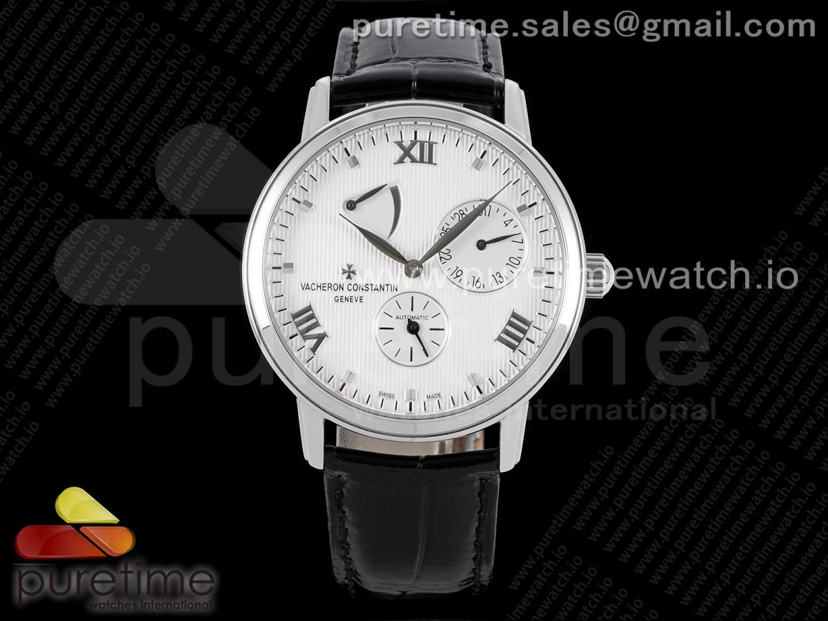 OXF 콘스탄틴 패트리모니 파워리저브 화이트다이얼 블랙가죽스트랩 Patrimony Power Reserve SS OXF Best Edition White Dial on Black Leather Strap A23J