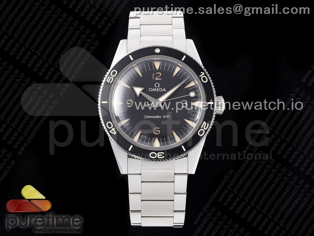 (NEW) VSF 오메가 씨마스터 300M 헤리티지 블랙다이얼 스틸브레이슬릿 Seamaster 300 Heritage VSF 1:1 Best Edition Black Dial on SS Bracelet A8912 Super Clone