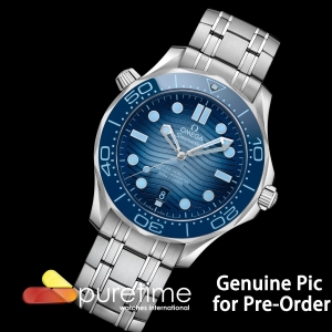 (NEW) VSF V4 씨마스터 다이버300M 썸머블루다이얼 스틸브레이슬릿 Seamaster Diver 300M VSF 1:1 Best Edition Summer Blue Dial on SS Bracelet SA8800 Super Clone V4