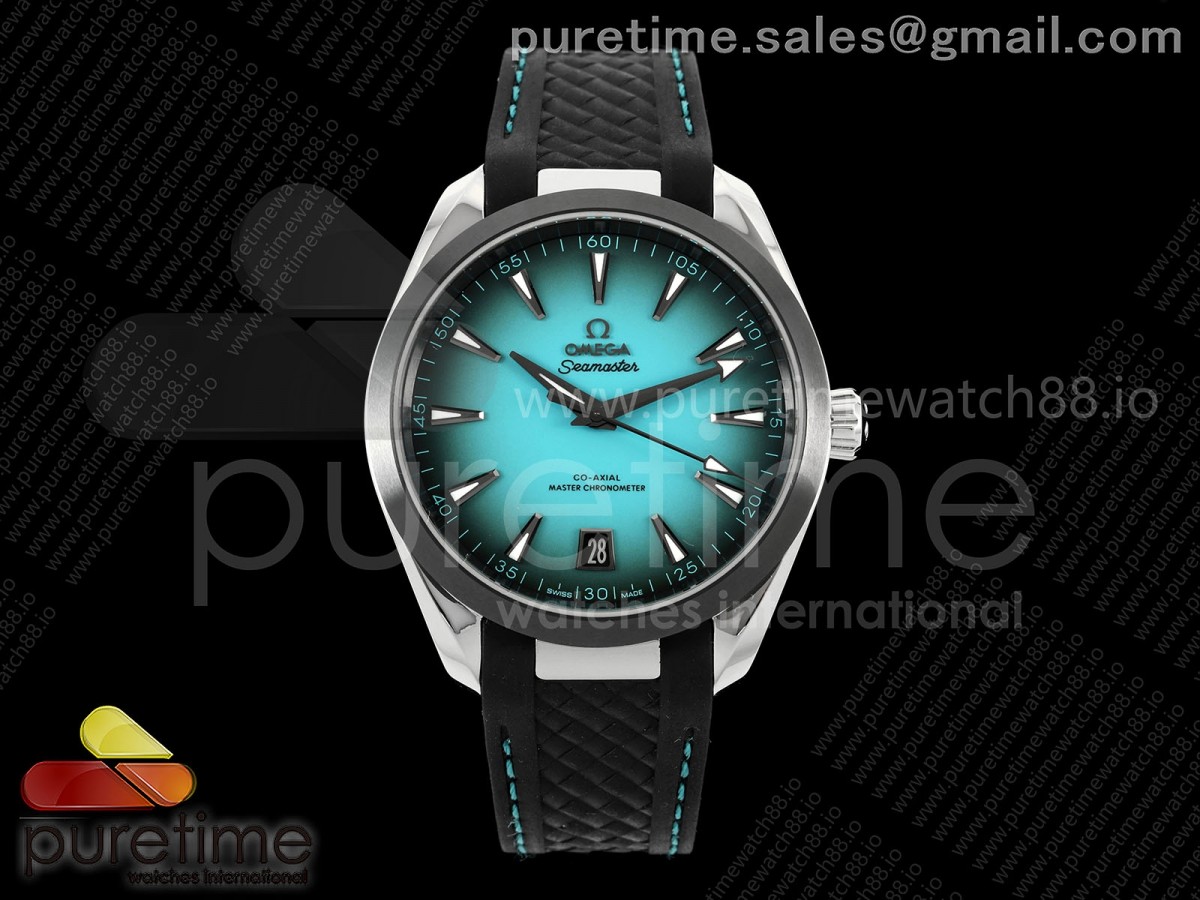 (NEW) VSF 오메가 씨마스터 아쿠아테라 150M 41미리 아쿠아블루다이얼 블랙러버스트랩 Aqua Terra 150M 41mm SS VSF 1:1 Best Edition Turquoise Dial PVD Bezel on Rubber Strap VS8900 Super Clone