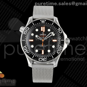 (NEW) VSF 오메가 씨마스터 300M 다이버 블랙/오렌지다이얼 메쉬스틸브레이슬릿 Seamaster 300M Diver SS VSF 1:1 Best Edition Black/Orange Dial on SS Mesh Bracelet VS8806 Super Clone