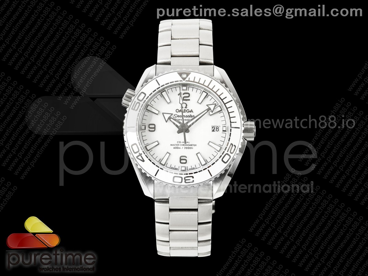 VSF V4 오메가 씨마스터 39.5미리 화이트세라믹베젤 화이트다이얼 스틸브레이슬릿 Seamaster 39.5mm VSF 1:1 Best Edition White Dial on SS Bracelet VS8800 Super Clone V4