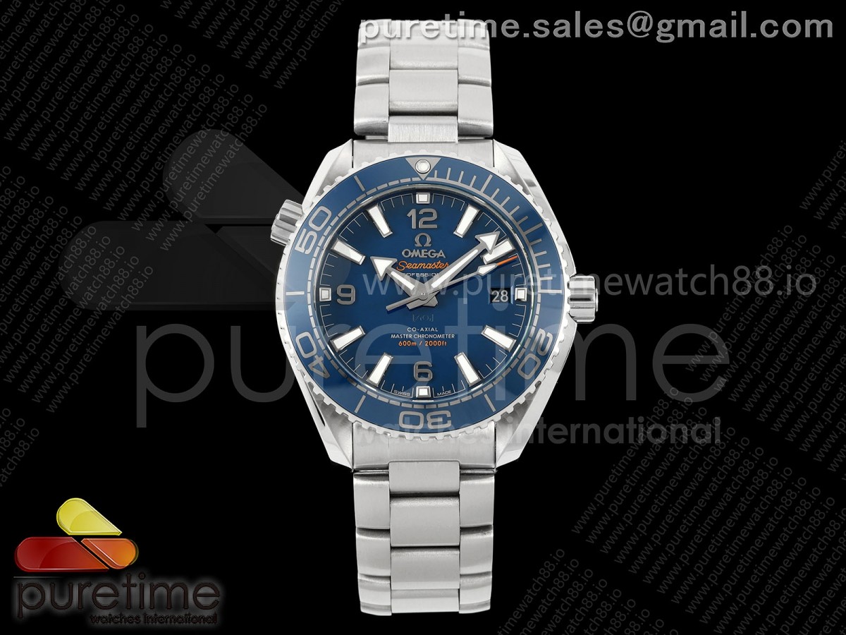 (NEW) VSF V4 오메가 씨마스터 39.5미리 블루세라믹베젤 블루다이얼 스틸브레이슬릿 Seamaster 39.5mm VSF 1:1 Best Edition Blue Dial on SS Bracelet VS8800 Super Clone V4