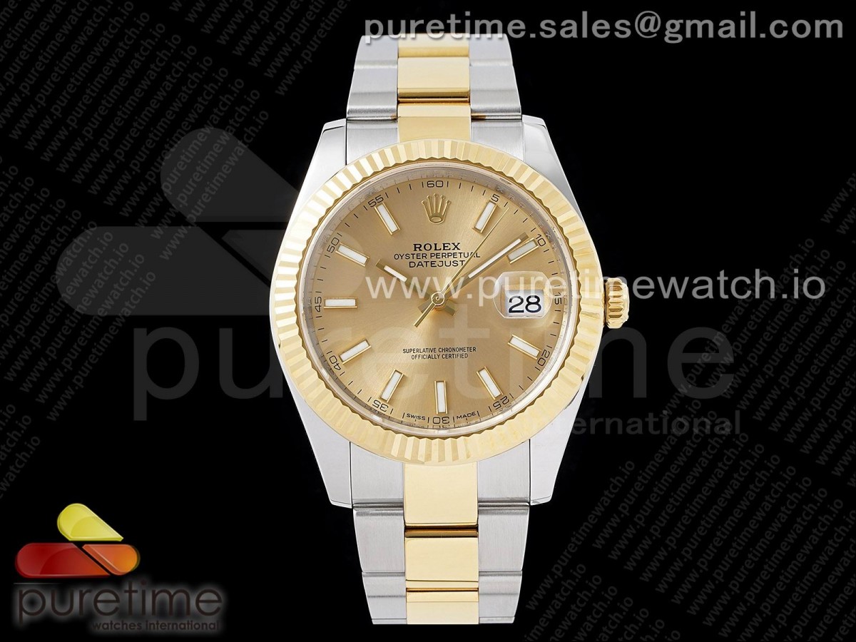 (NEW) VSF 롤렉스 데이저스트 콤비 샴페인골드다이얼 오이스터브레이슬릿 데젓41 DateJust 41 126333 904L SS/YG VSF 1:1 Best Edition YG Dial on Oyster Bracelet VS3235