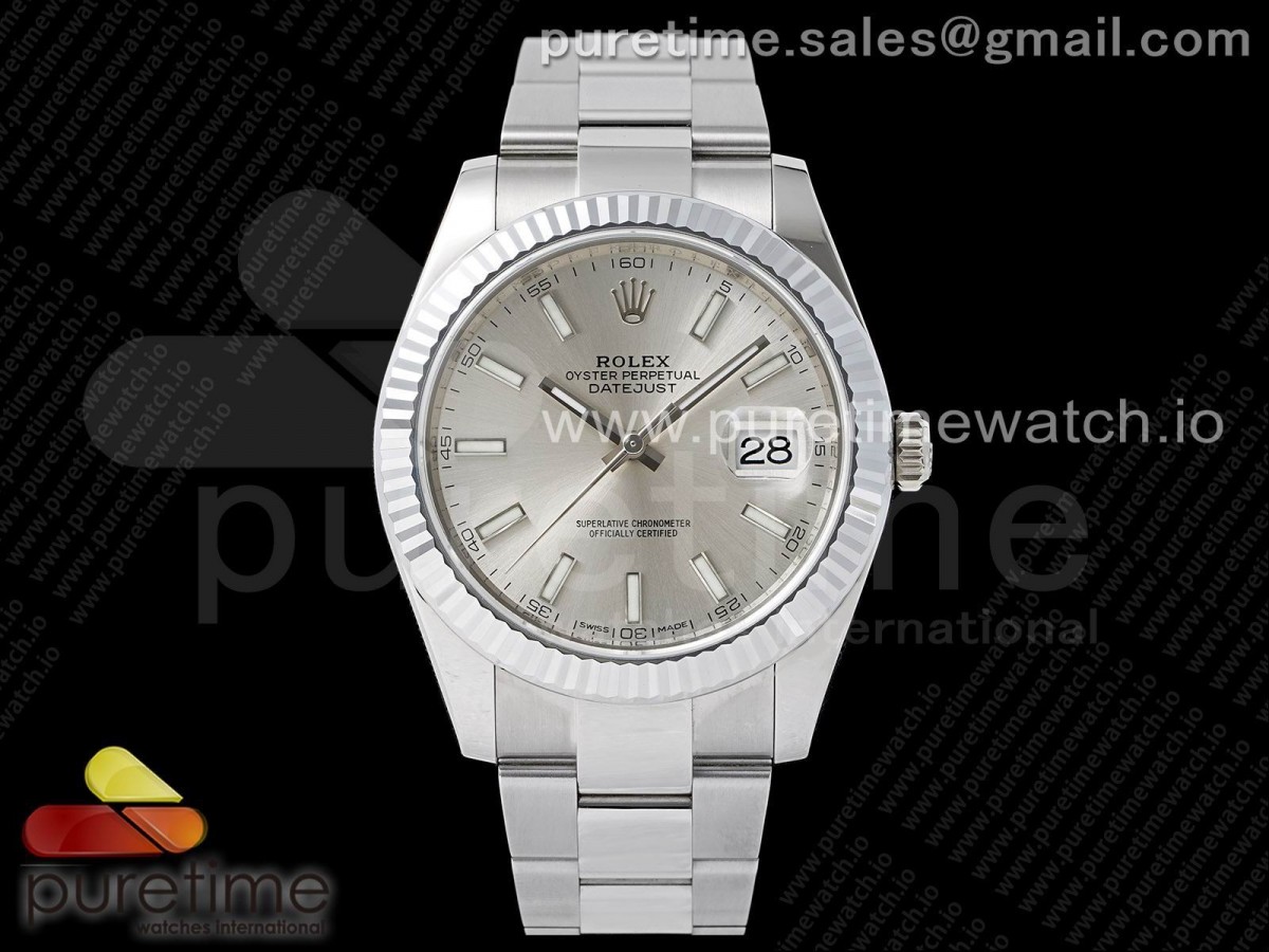 (NEW) VSF 롤렉스 데이저스트41 실버다이얼 오이스터브레이슬릿 데젓41 DateJust 41 126334 904L SS VSF 1:1 Best Edition Silver Dial on Oyster Bracelet VS3235