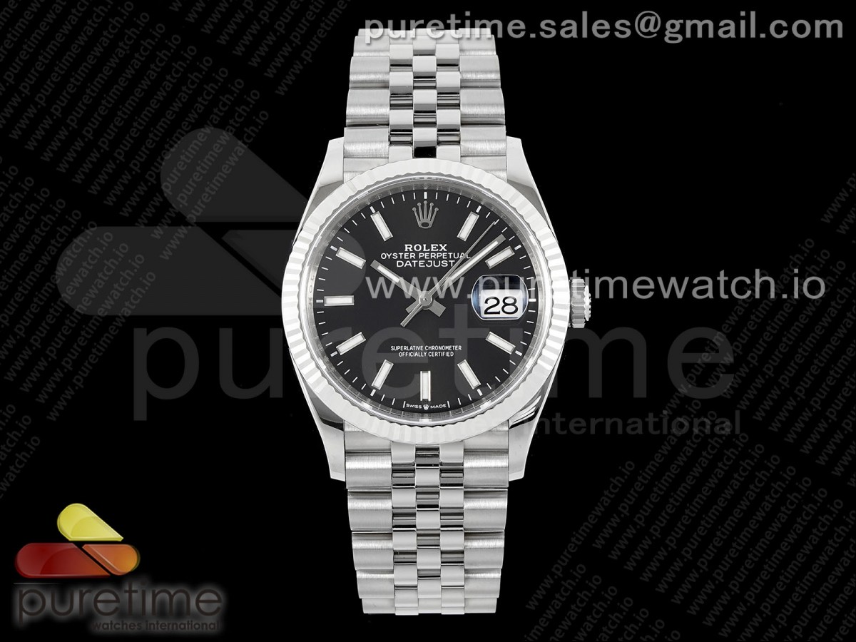 (NEW) VSF 롤렉스 데이저스트36 블랙다이얼 쥬빌레브레이슬릿 데젓36 DateJust 36 SS 116234 VSF 1:1 Best Edition 904L Steel Black Stick Dial on Jubilee Bracelet VS3235