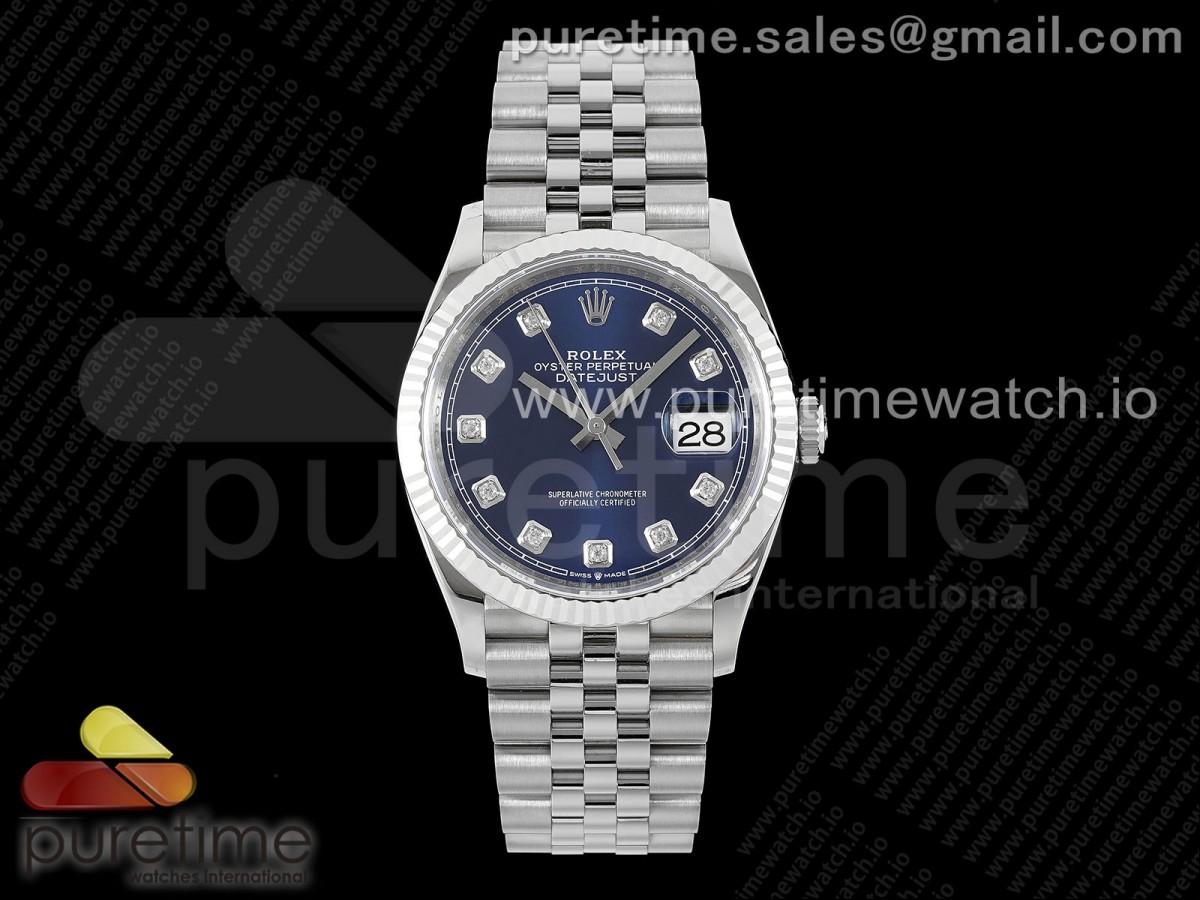 (NEW) VSF 롤렉스 데이저스트36 블루텐포인트다이얼 쥬빌레브레이슬릿 데젓36 DateJust 36 SS 116234 VSF 1:1 Best Edition 904L Steel Blue Diamonds Dial on Jubilee Bracelet VS3235