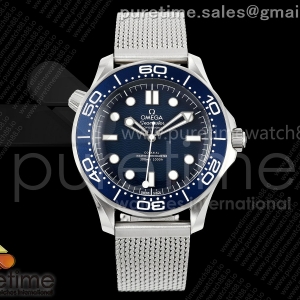 (NEW) VSF 오메가 씨마스터 300M 007제임스본드 블루웨이브다이얼 메쉬스틸브레이슬릿 Seamaster 300M Diver 007 SS VSF 1:1 Best Edition Blue Wave Dial on SS Mesh Bracelet VS8806 Super Clone