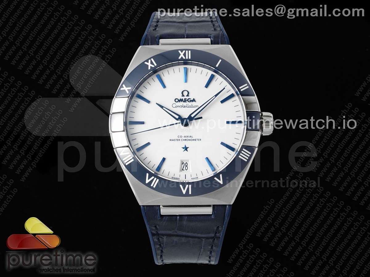 (NEW) VSF 오메가 컨스텔레이션 블루세라믹베젤 블루다이얼 블루거미스트랩 Constellation Blue Ceramic SS VSF 1:1 Best Edition White Dial on Blue Gummy Strap A8900 Super Clone