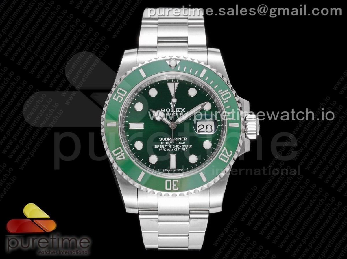 ZF 롤렉스 서브마리너 그린다이얼 스틸브레이슬릿 헐크 Submariner 116610 LV Green Ceramic ZF 1:1 Best Edition 904L SS Case and Bracelet VR3135