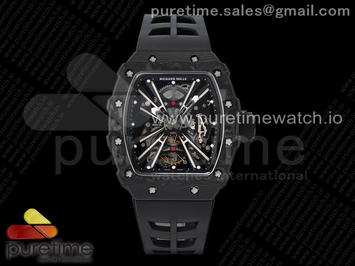 KVF 리차드밀 리얼투어빌론 스켈레톤다이얼 블랙러버스트랩 RM12 Real Tourbillon KVF Best Edition Skeleton Dial on Black Rubber Strap