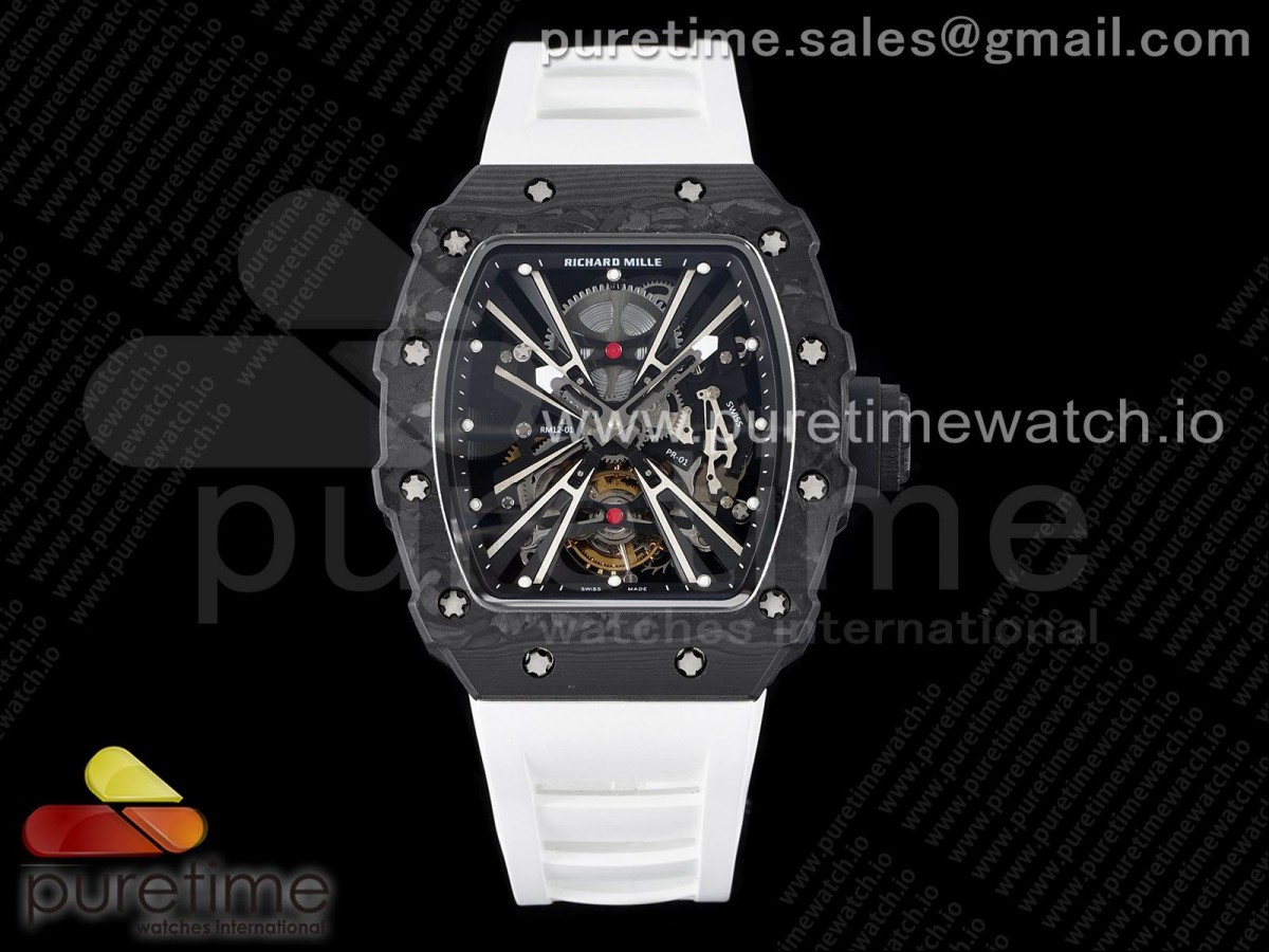 KVF 리차드밀 RM12 리얼투어빌론 스켈레톤다이얼 화이트러버스트랩 RM12 Real Tourbillon KVF Best Edition Skeleton Dial on White Rubber Strap