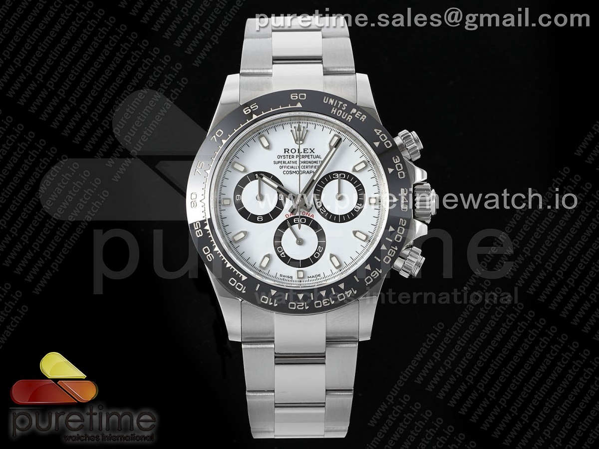 (NEW) VSF 롤렉스 데이토나 세라믹베젤 화이트다이얼 스틸브레이슬릿 Daytona 116500 VSF 1:1 Best Edition 904L Steel White Dial on SS Braclet VS4130