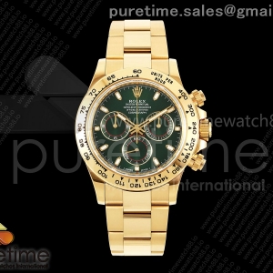 VSF 롤렉스 데이토나 텅스텐(Cu-W) 옐로우골드 그린다이얼 스틸브레이슬릿 179g Daytona 116508 VSF 1:1 Best Edition Green Dial on YG Bracelet DD4130 (Gain Weight)