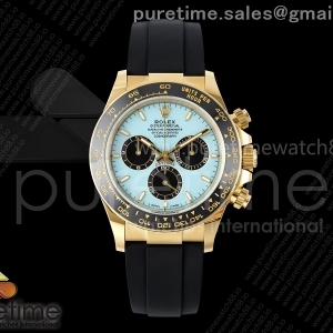 VSF V2 롤렉스 데이토나 텅스텐(Cu-W) 옐로우골드 티파니블루다이얼 블랙러버스트랩 137g Daytona 126518 VSF 1:1 Best Edition Tiffany Blue Dial on Oysterflex Strap VS4131 V2 (Weighted)