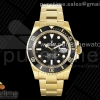 (NEW) VSF 롤렉스 서브마리너 옐로우골드 흑금통 블랙다이얼 스틸브레이슬릿  Submariner 116618 LN Black Ceramic YG Plated 904L Steel VSF 1:1 Best Edition VS3135