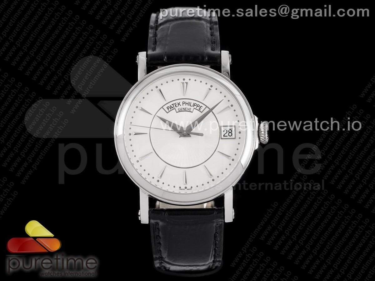 ZF 파텍필립 칼라트라바 화이트다이얼 블랙가죽스트랩 Calatrava 5153 SS ZF 1:1 Best Edition White Dial on Black Leather Strap A324CS