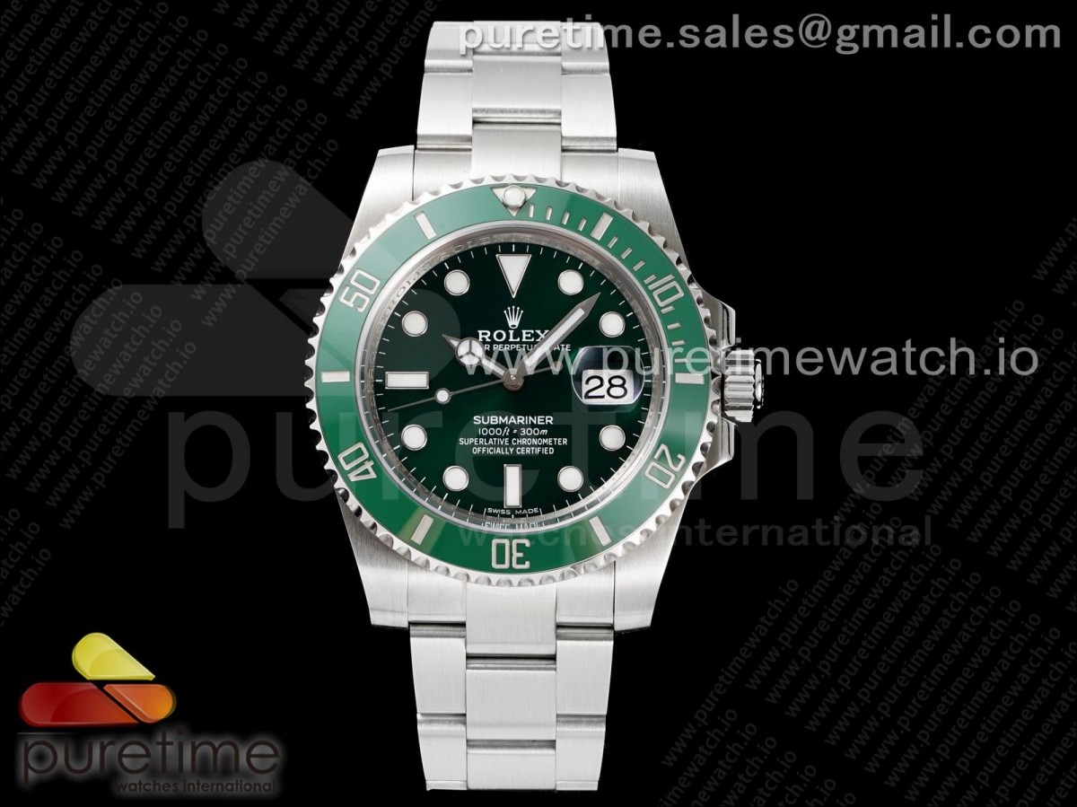 ZRF 롤렉스 서브마리너 그린다이얼 스틸브레이슬릿 헐크 Submariner 116610 LV Green Ceramic ZRF 1:1 Best Edition on SS Bracelet VR3135 (CF Bezel)