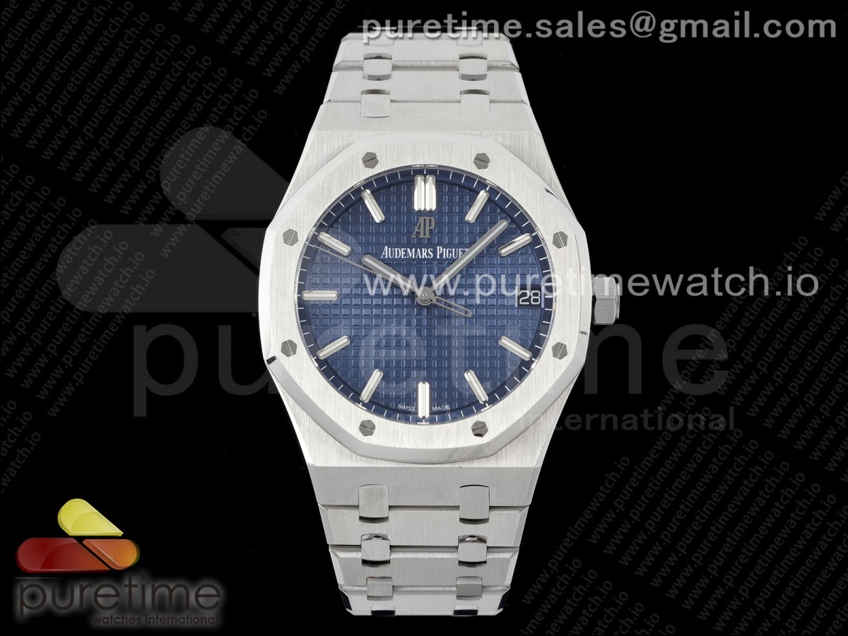 ZF V3 오데마피게 로얄오크 15500 블루다이얼 스틸브레이슬릿 Royal Oak 41mm 15500 SS ZF 1:1 Best Edition Blue Textured Dial on SS Bracelet A4302 Super Clone V3