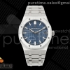 ZF V4 오데마피게 로얄오크 15500 블루다이얼 스틸브레이슬릿 프리스프렁 Royal Oak 41mm 15500 SS ZF 1:1 Best Edition Blue Textured Dial on SS Bracelet SA4302 Super Clone V4 (Free Sprung)