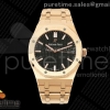 ZF V3 오데마피게 로얄오크 15500 로즈골드 블랙다이얼 스틸브레이슬릿 퀵체인지 Royal Oak 41mm 15500 RG ZF 1:1 Best Edition Black Textured Dial on RG Bracelet SA4302 Super Clone V3