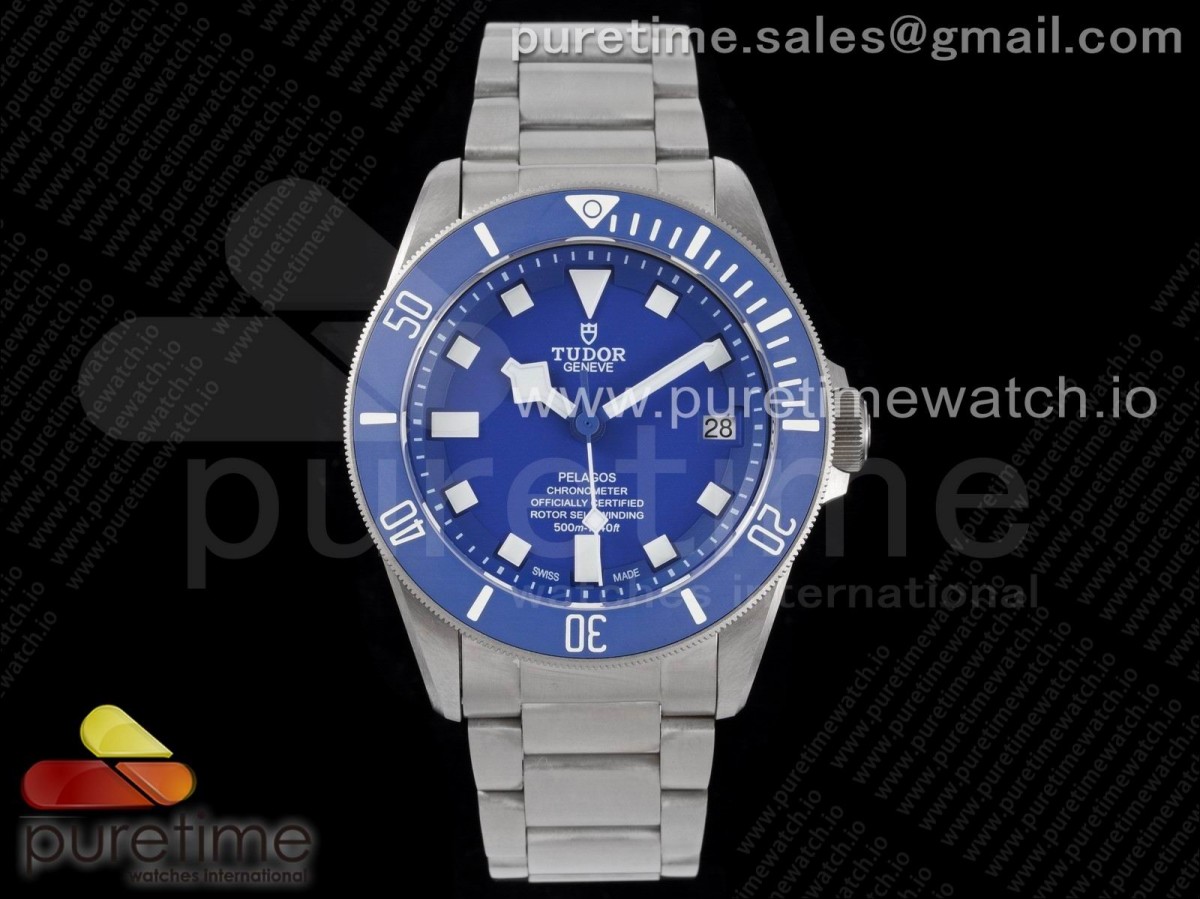 XF V5 튜더 블루 펠라고스 블루다이얼 스틸브레이슬릿 Blue Pelagos XF 1:1 Best Edition on Titanium Bracelet A2824 V5 (Free Rubber Strap)