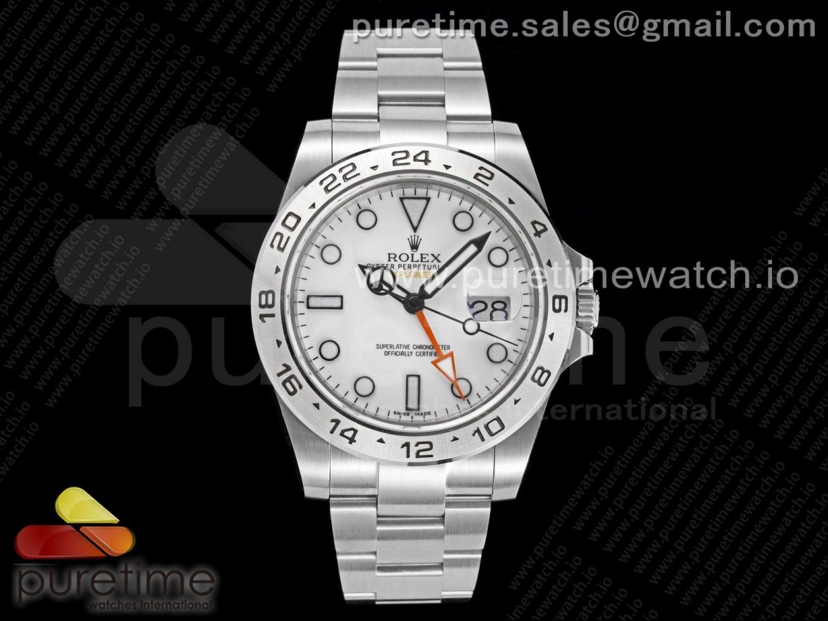 GMF V2 롤렉스 익스플로러2 화이트다이얼 스틸브레이슬릿 Explorer II 42mm 216570 White 904L SS GMF 1:1 Best Edition White Dial on Bracelet A3186 CHS V2