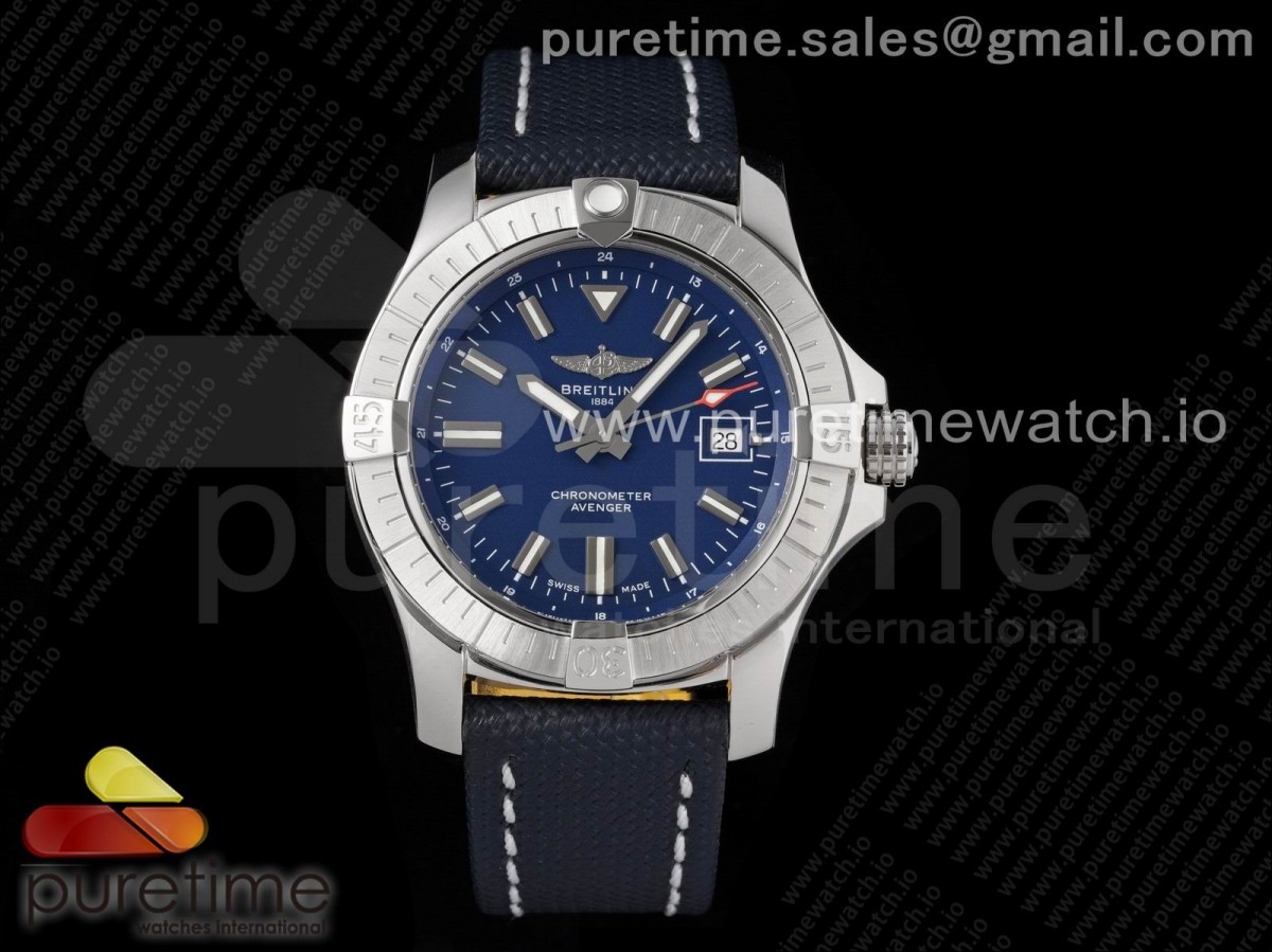 GF 브라이틀링 어벤져 블루다이얼 블루나일론스트랩 Avenger Automatic 43mm SS GF 1:1 Best Edition Blue Dial on Blue Nylon Strap A2824