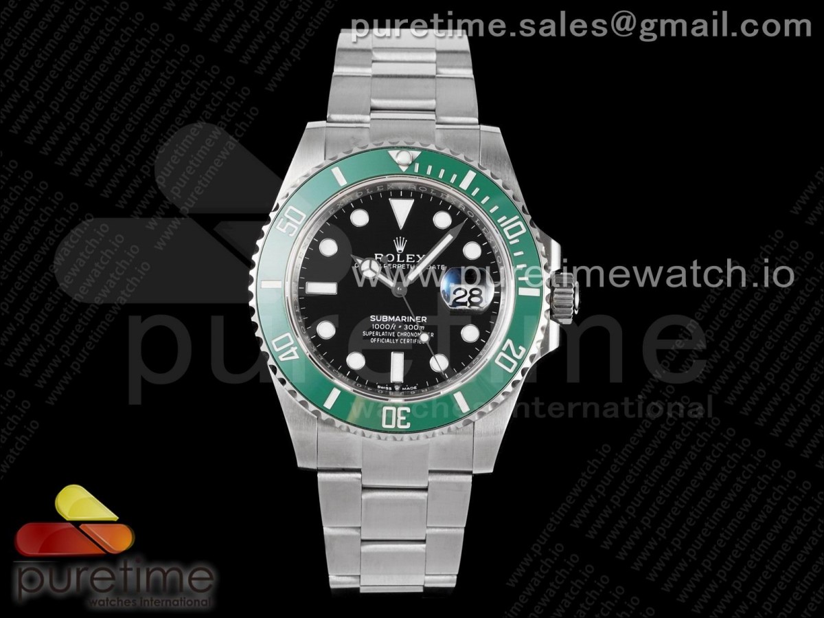 EWF 롤렉스 신형 서브마리너 그린인서트 블랙다이얼 스틸브레이슬릿 Submariner 41mm 126610 LV Kermit EWF Black Dial on SS Bracelet A3235