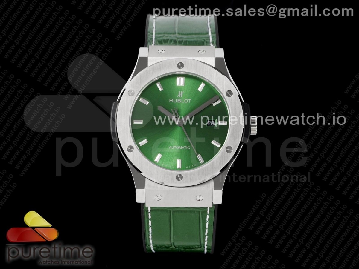 HBF 위블로 클래식퓨전 45미리 그린다이얼 그린거미스트랩 Classic Fusion 45mm SS HBF 1:1 Best Edition Green Dial on Green Gummy Strap A2892