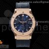 HBF 위블로 클래식퓨전 로즈골드 45미리 블루다이얼 블루거미스트랩 Classic Fusion 45mm RG HBF 1:1 Best Edition Blue Dial on Blue Gummy Strap A2892
