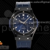 HBF 위블로 클래식퓨전 PVD블랙 45미리 블루다이얼 블루거미스트랩 Classic Fusion 45mm PVD HBF 1:1 Best Edition Blue Dial on Blue Gummy Strap A2892