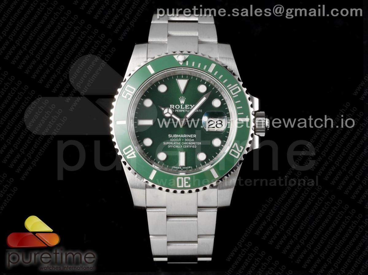 (NEW) VSF 롤렉스 서브마리너 그린 헐크 그린다이얼 스틸브레이슬릿 Submariner 116610 LV Green Ceramic 904L Steel VSF 1:1 Best Edition VS3135