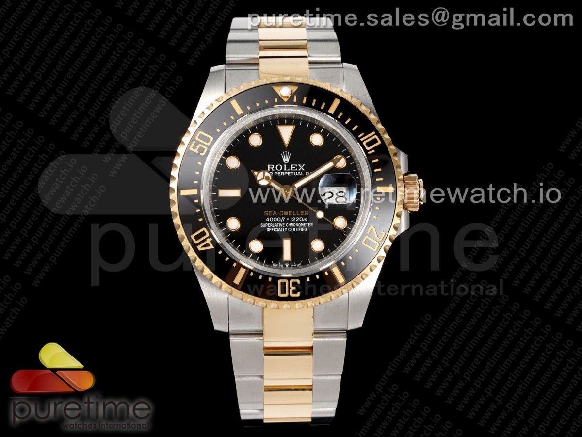 GMF V4 롤렉스 씨드윌러 포금콤비 블랙다이얼 스틸브레이슬릿 Sea-Dweller Two Tone SS/YG Wrapped Gold 126603 GMF Best Edition Black Dial on SS/YG Bracelet SA3235 V4