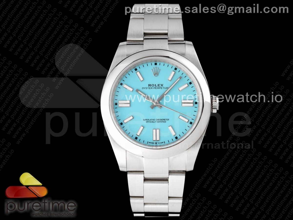 EWF 롤렉스 오이스터 퍼페츄얼 티파니블루다이얼 스틸브레이슬릿 Oyster Perpetual 41mm 124300 EWF Best Edition Tiffany Blue Dial on SS Bracelet A3230