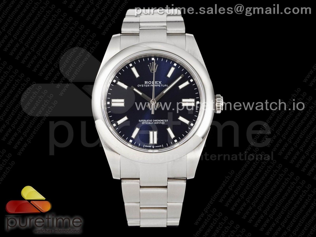 EWF 롤렉스 오이스터 퍼페츄얼 딥블루다이얼 스틸브레이슬릿 Oyster Perpetual 41mm 124300 EWF Best Edition Deep Blue Dial on SS Bracelet