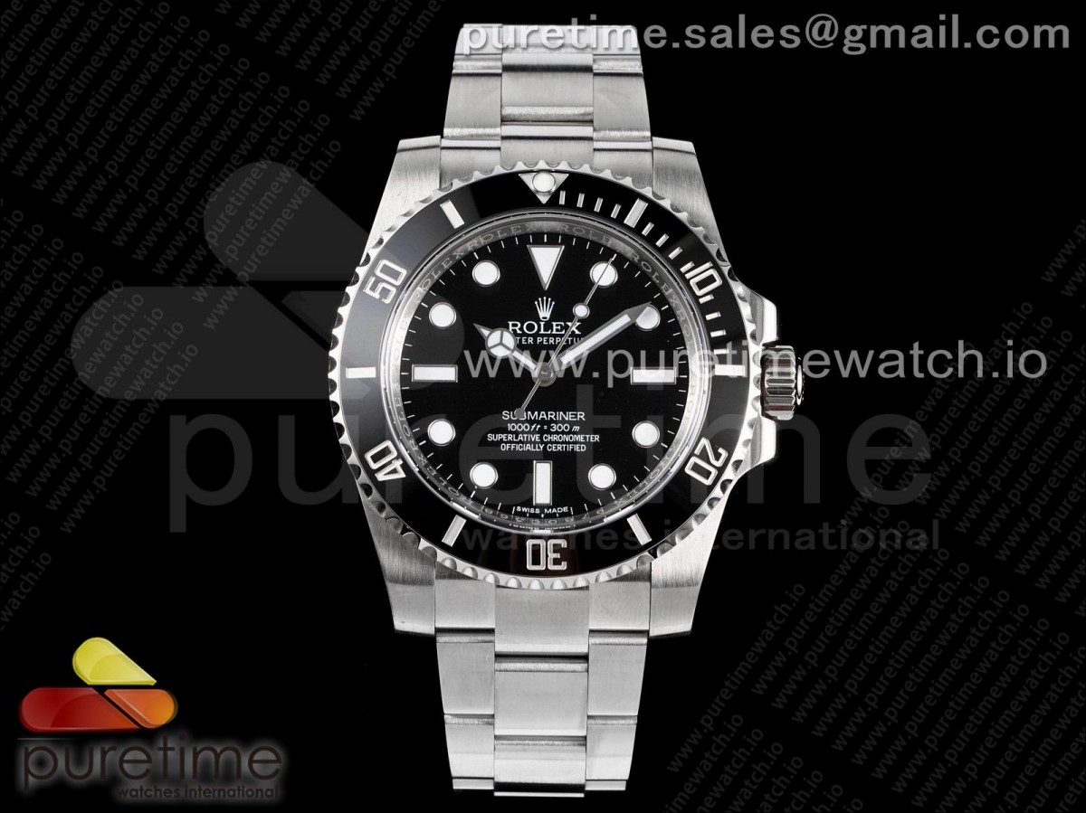 ARF 롤렉스 서브마리너 논데이트 블랙다이얼 스틸브레이슬릿 Submariner 114060 No Date Black Ceramic 904L Steel ARF 1:1 Best Edition on SS Bracelet AR3130