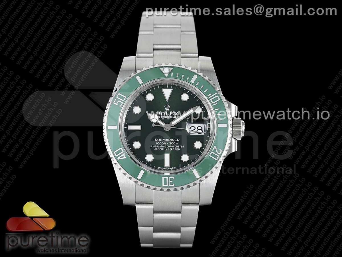 GMF 롤렉스 서브마리너 헐크 그린다이얼 스틸브레이슬릿 Submariner 116610 LV Green Ceramic "CF Bezel" 904L Steel GMF 1:1 Best Edition SA3135