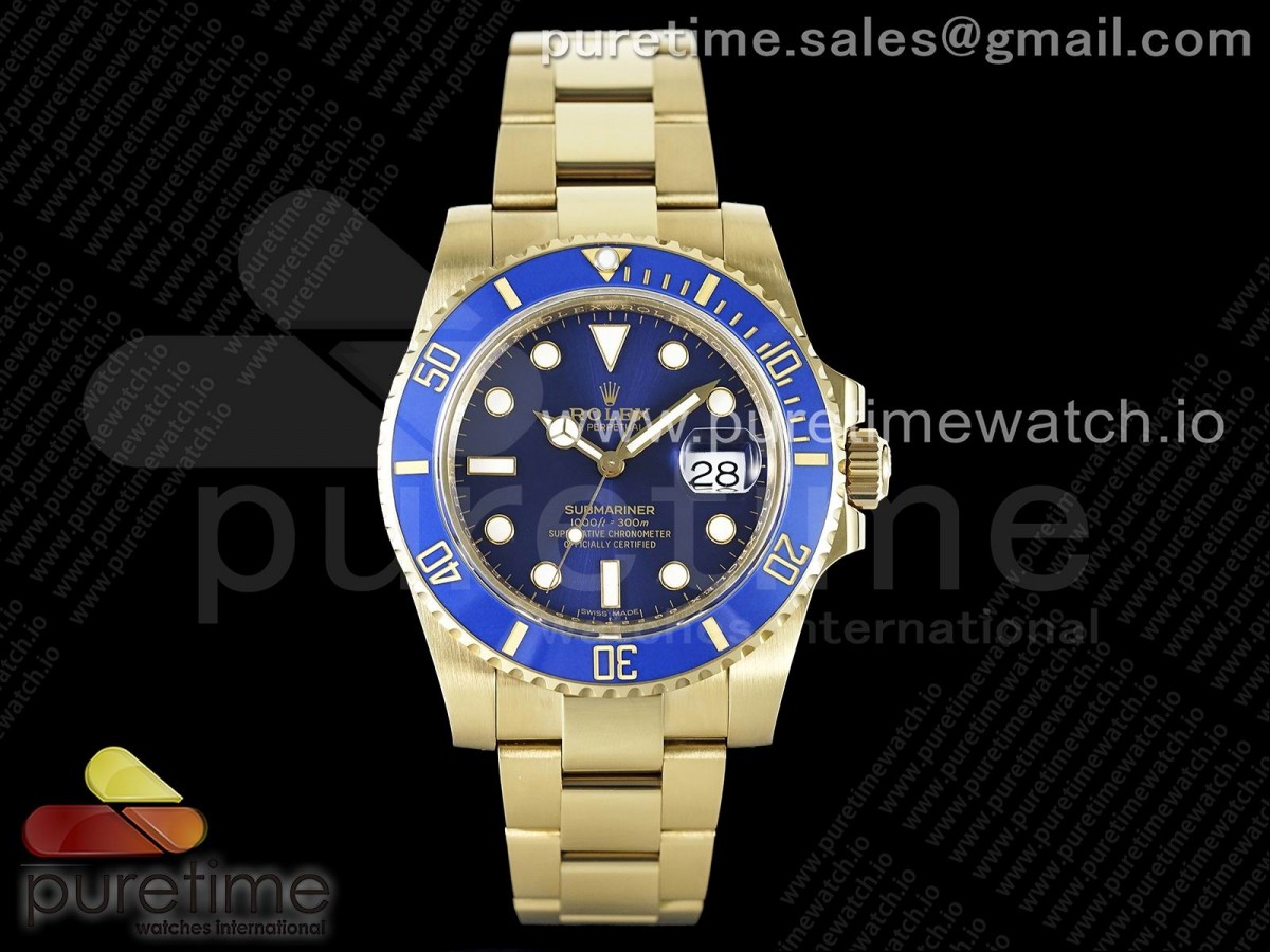 GMF 롤렉스 서브마리너 금통 블루다이얼 스틸브레이슬릿 Submariner 116618 LB Blue Ceramic YG Plated 904L Steel GMF 1:1 Best Edition