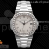 PPF V4 파텍필립 노틸러스5711 화이트다이얼 다이아베젤,인덱스 스틸브레이슬릿 Nautilus 5711 SS PPF 1:1 Best Edition White Dial Diamonds Markers and Bezel on SS Bracelet 324CS (Free box) V3