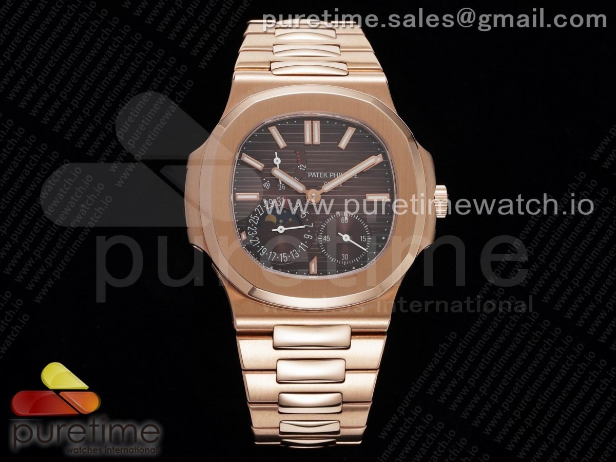 PF 파텍필립 노틸러스 5712 로즈골드 브라운다이얼 스틸브레이슬릿 Nautilus 5712 RG PF Best Edition Brown Dial on RG Bracelet A23J