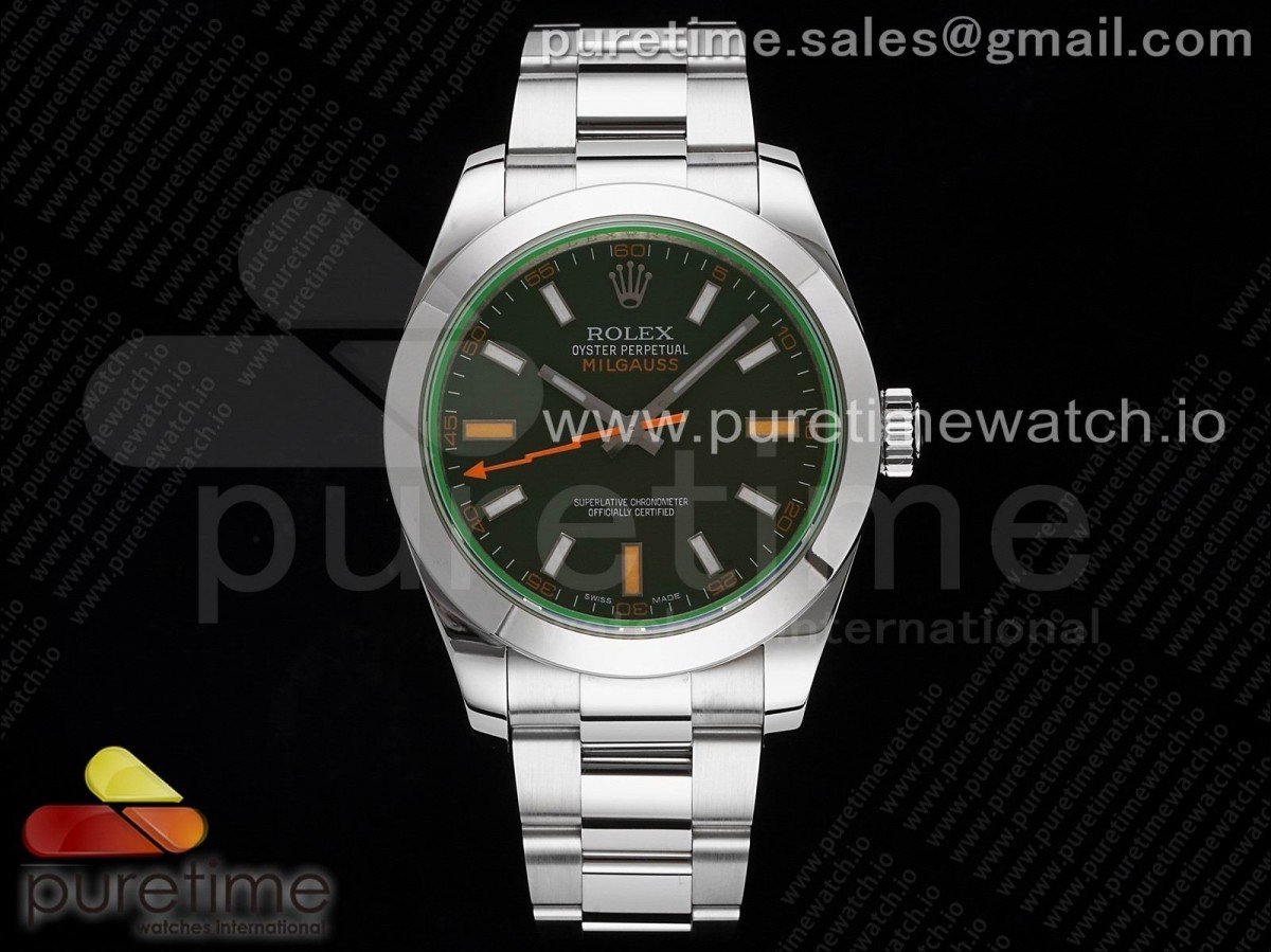 ARF 롤렉스 밀가우스 블랙다이얼 스틸브레이슬릿 Milgauss 116400 GV 904L Steel ARF 1:1 Best Edition Black Dial on Bracelet SH3131