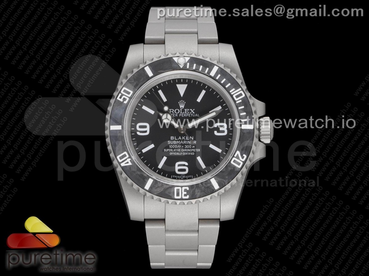 OXF 롤렉스 서브마리너 블라켄 샌드블래스트 블랙다이얼 스틸브레이슬릿 Submariner BLAKEN Sandblasted SS OXF 1:1 Best Edition Black Dial on Bracelet A2836