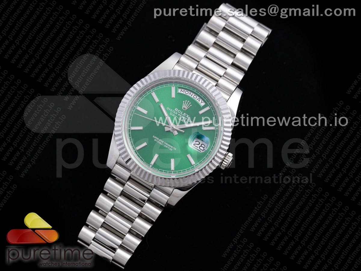 GMF 롤렉스 데이데이트40 그린다이얼 스틸브레이슬릿 Day Date 40 SS 904L Steel GMF 1:1 Best Edition Green Dial on SS Bracelet A2836