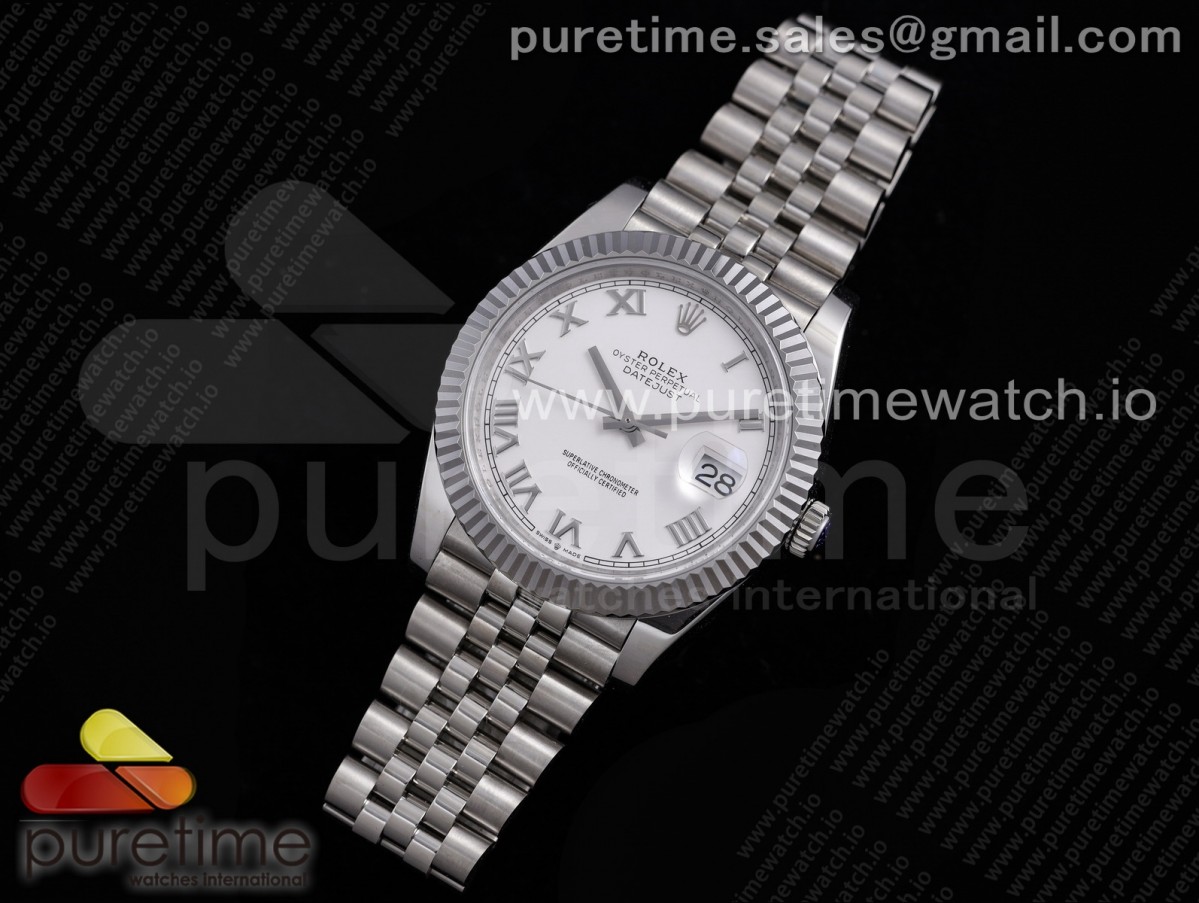 VRF 롤렉스 데이저스트41 화이트로만다이얼 스틸브레이슬릿 DateJust 41 126334 VRF 1:1 Best Edition 904L Steel White Dial Roman Markers on SS Jubilee Bracelet A3235