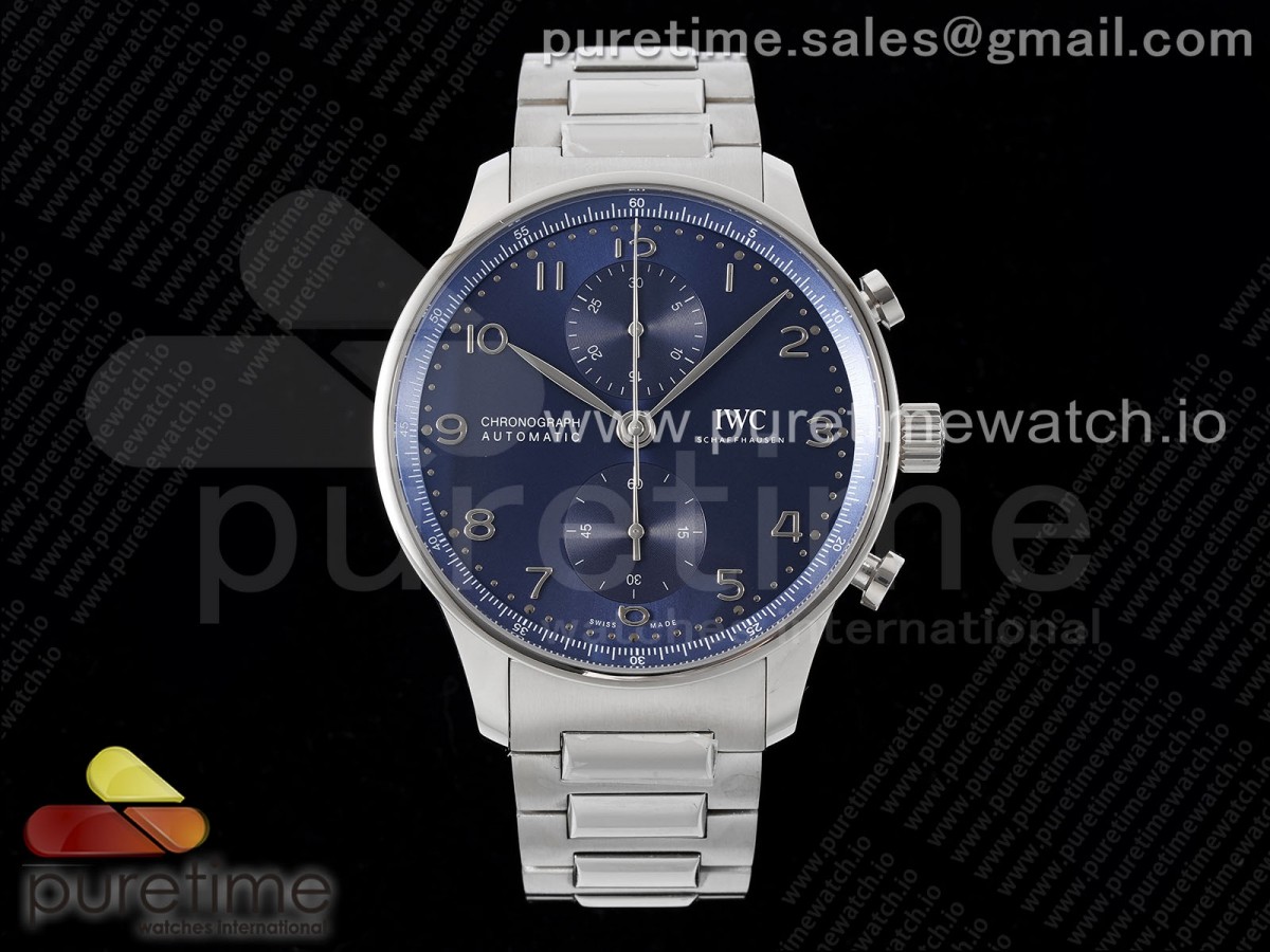 AZF V2 IWC 파일럿 포르투기저 크로노 블루다이얼 스틸브레이슬릿 Portuguese Chrono IW3716 SS AZF 1:1 Best Edition Blue Dial on SS Bracelet A69355