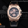 JF V2 오데마피게 로약오크 오프쇼어 로즈골드 블랙다이얼 블랙가죽스트랩 Royal Oak Offshore 2019 Gold JF 1:1 Best Edition on Black Leather Strap A3126 V2 w/ Cyclops and DW Mod