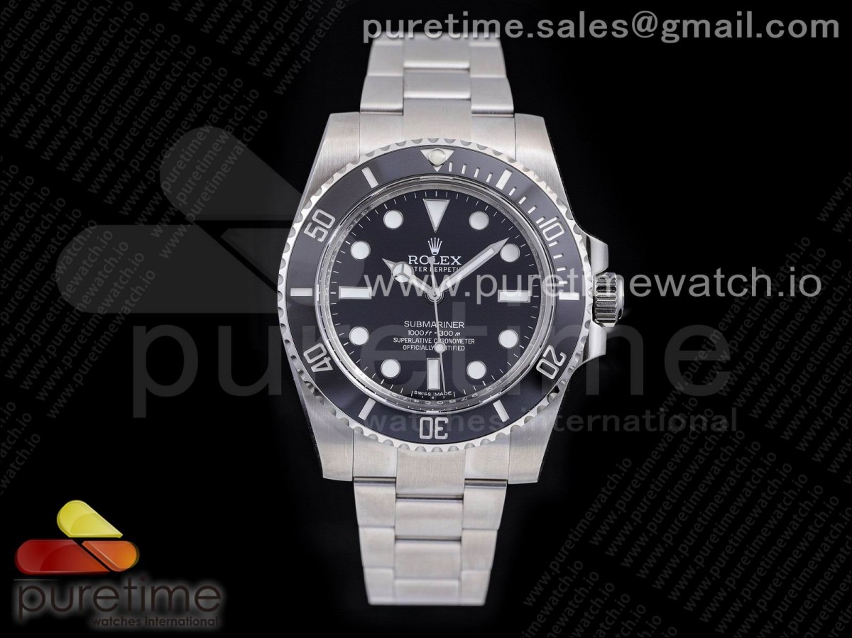 ARF 롤렉스 서브마리너 논데이트 블랙다이얼 스틸브레이슬릿 Submariner 114060 No Date Black Ceramic 904L Steel ARF 1:1 Best Edition on SS Bracelet A2824